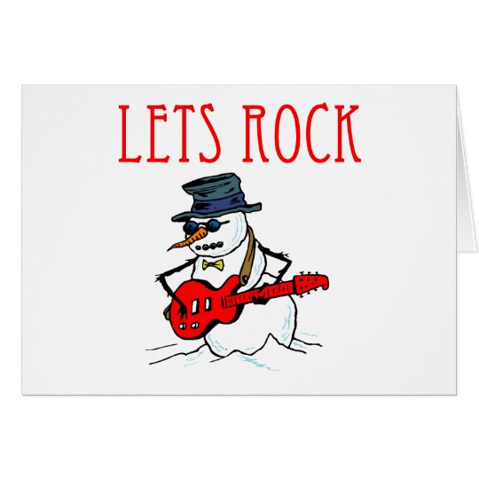 Let's Rock Snowman Card