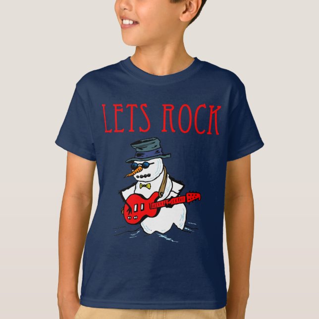 Let's Rock Snowman T-Shirt (Front)