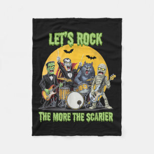 Lets Rock The More The Ier Clic Monsters Halloween Fleece Blanket