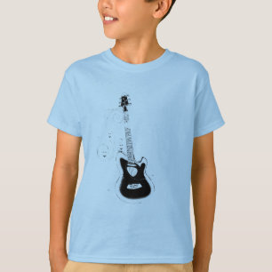 Let's Rock,White music notes&Guitar_ T-Shirt