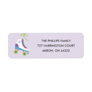 Let's Roll Address Label - Violet Return Address Label