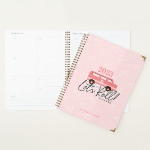 Let's Roll Fun Pink Girly Vintage Van Planner