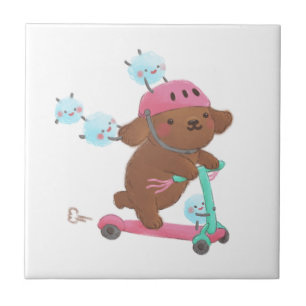 Let's Roll Illustration Ceramic Tile