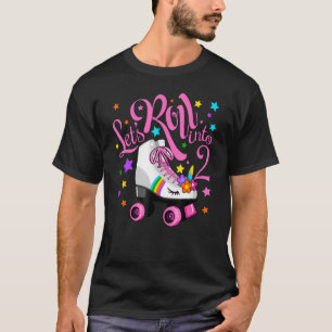 Let's Roll Into 2nd Birthday Unicorn Roller Skate T-Shirt