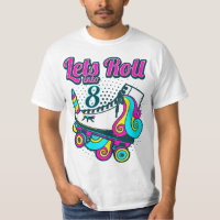 Lets roll into 8 unicorn roller skate birthday gif