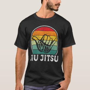 Let's Roll Jiu Jitsu Hand Vintage Sunset Funny Mar T-Shirt