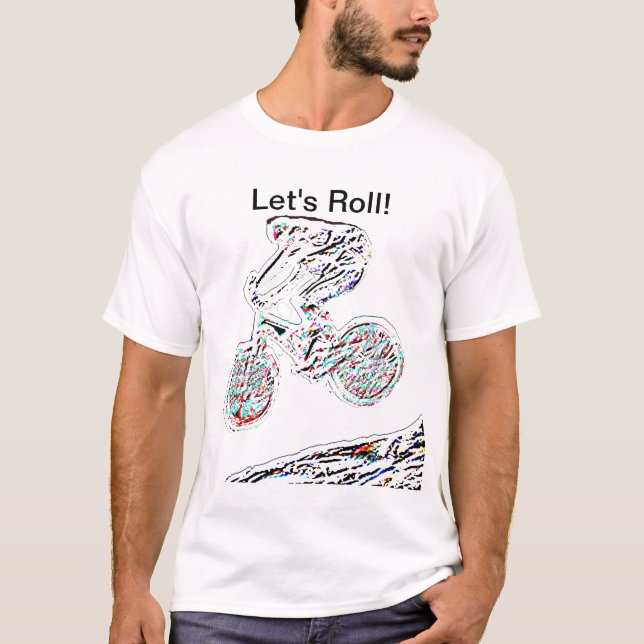 Let's Roll Off-road Mountain Bike Tshirt (Front)