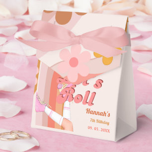 Let's Roll Retro Groovy Roller Skate Birthday Part Favour Box