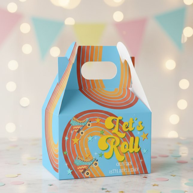 Let's roll retro roller kid birthday favour box (Creator Uploaded)