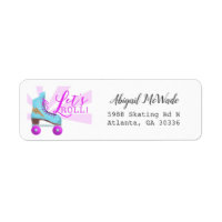 Lets Roll Roller Skating Birthday Return Address