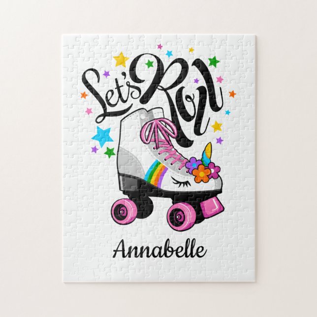 Let's Roll Unicorn Roller skate girl's Jigsaw Puzzle (Vertical)
