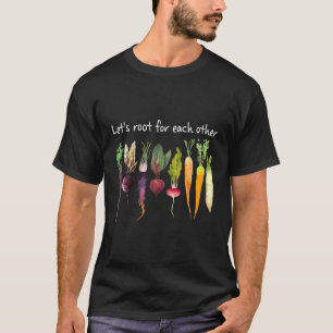 Lets Root For Each Other Vegan Vegetable Vintage V T-Shirt