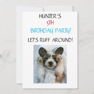 "LET'S RUFF AROUND" KIDS BIRTHDAY INVITATIONS