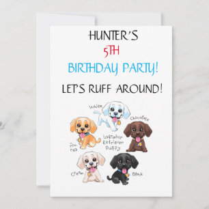 "LET'S RUFF AROUND" KIDS BIRTHDAY INVITATIONS