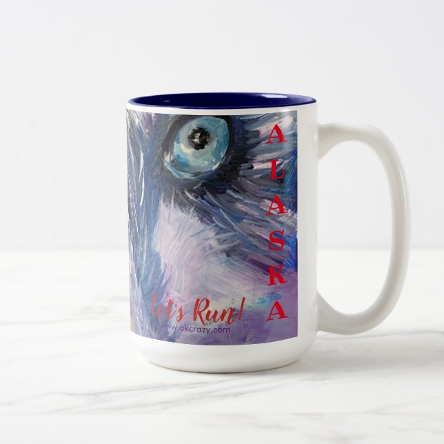 Let's Run ALASKA 2-Tone 15oz coffee mug (Right)