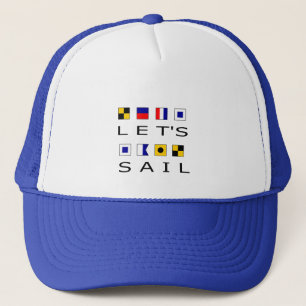 Let's Sail Colourful Nautical Flags Trucker Hat