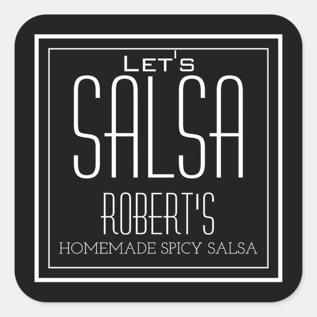 "Let's Salsa" Personalised Homemade Salsa Label (Front)
