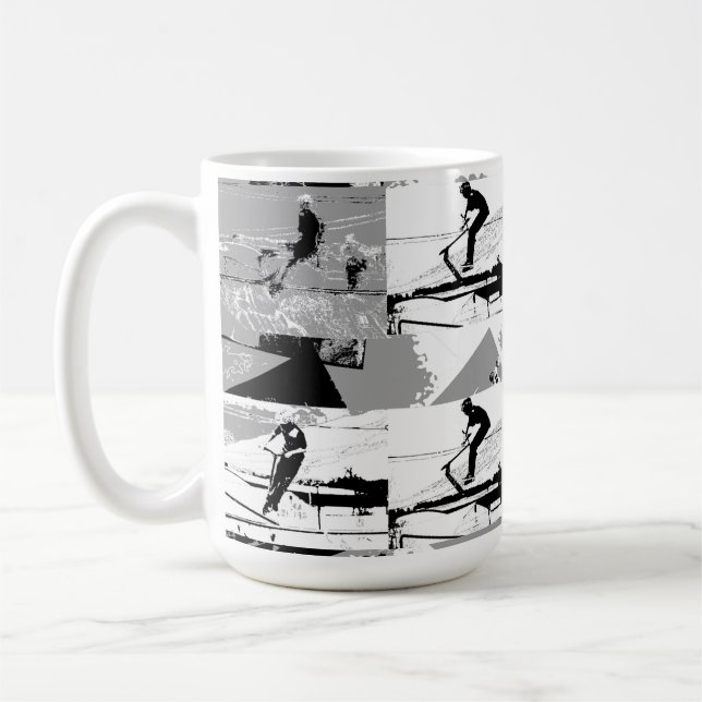 Lets Scoot Around - Stunt Scooter Rider Coffee Mug (Left)