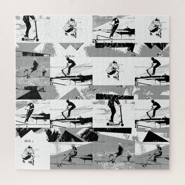 Lets Scoot Around - Stunt Scooter Rider Jigsaw Puzzle (Vertical)