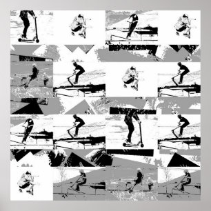Lets Scoot Around - Stunt Scooter Rider Poster