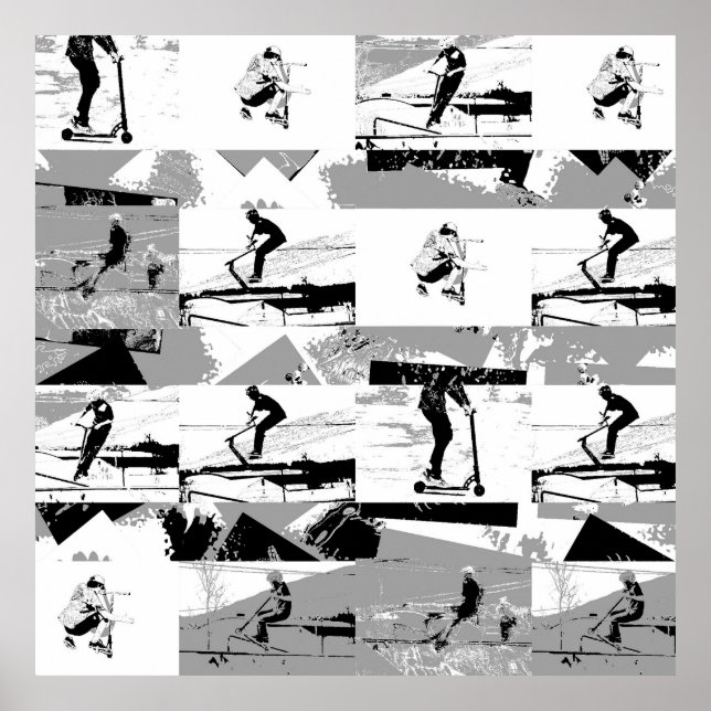 Lets Scoot Around - Stunt Scooter Rider Poster (Front)