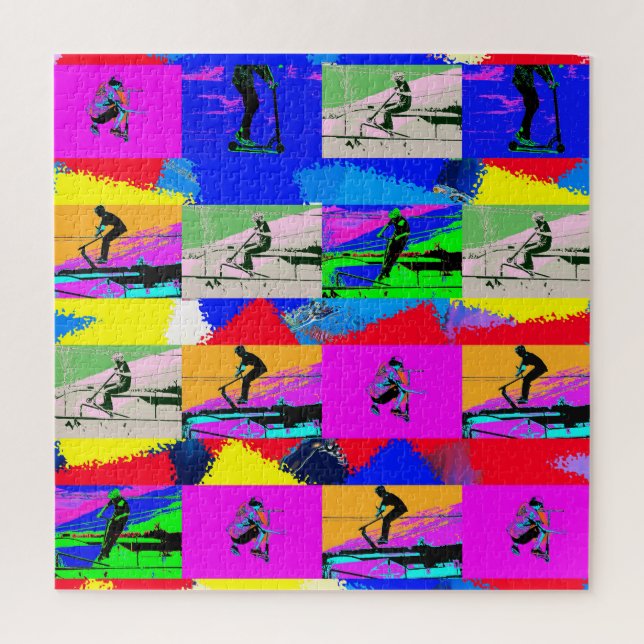 Lets Scoot - Stunt Scooter Rider Jigsaw Puzzle (Vertical)