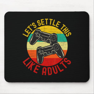 Let's Settle This Like Adults Retro Funny Gaming M Mouse Pad