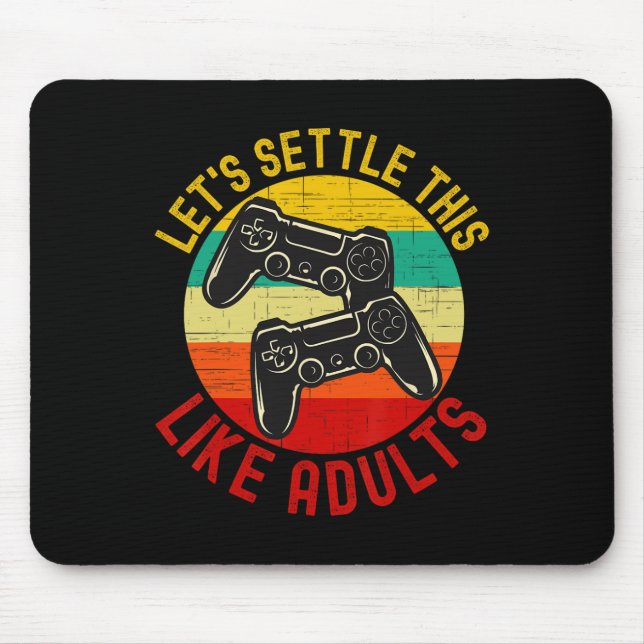 Let's Settle This Like Adults Retro Funny Gaming M Mouse Pad (Front)