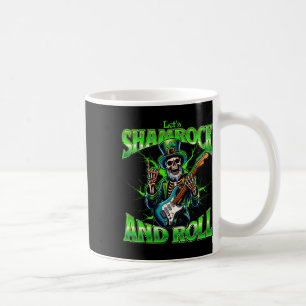 Let's Shamrock And Roll Rock On Skeleton Mens St P Coffee Mug