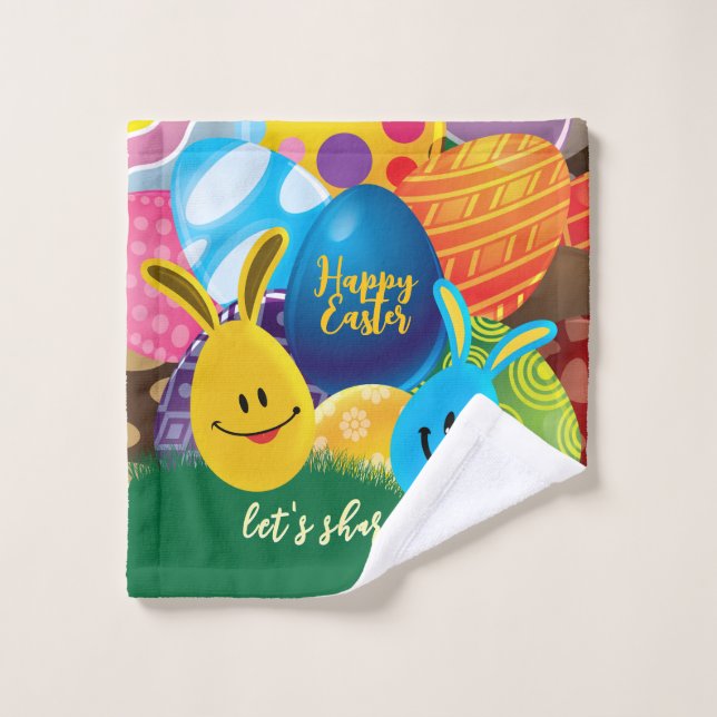 Let's Share Eggs Bath Towel Set (Wash Cloth)