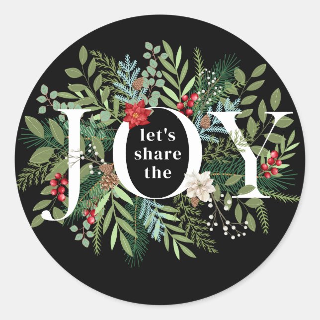 Let's Share the Joy Baby Shower Classic Round Sticker (Front)