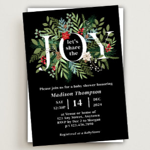 Let's Share the Joy Holiday Baby Shower Invitation