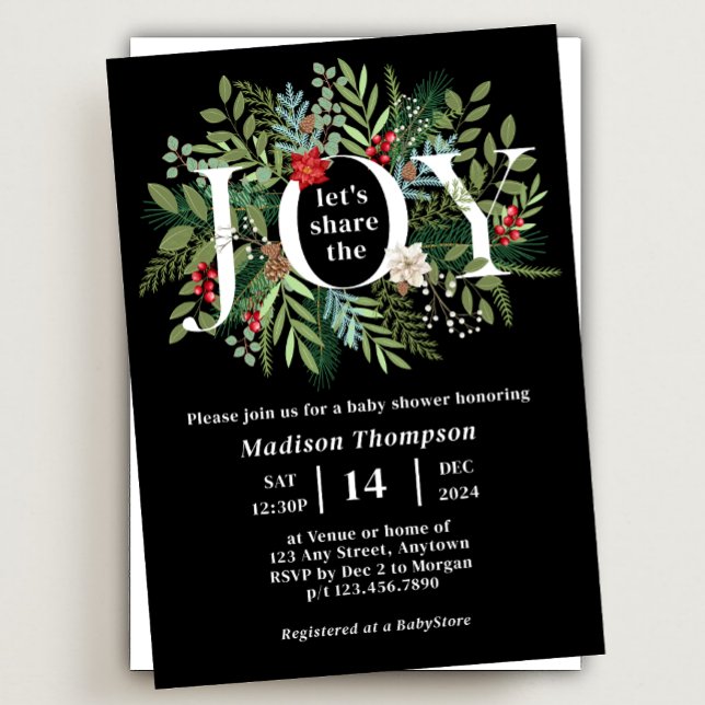 Let's Share the Joy Holiday Baby Shower Invitation (Creator Uploaded)