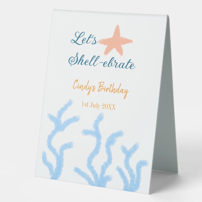 Let's shell-ebrate under the sea blue birthday  (Front)