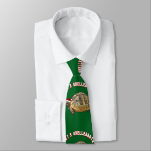 Lets Shellebrate Baby Tortoise Wearing Santa Hat  Tie