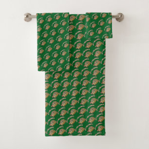 Lets Shellebrate Christmas Tortoise Wearing Santa Bath Towel Set