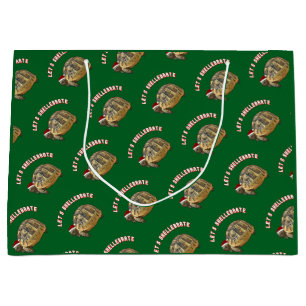Lets Shellebrate Christmas Tortoise Wearing Santa Large Gift Bag