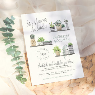 Let's Shower The Bride   Modern Boho Houseplants Invitation