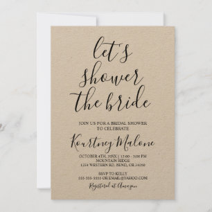 Let's Shower The Bride Rustic Invitation