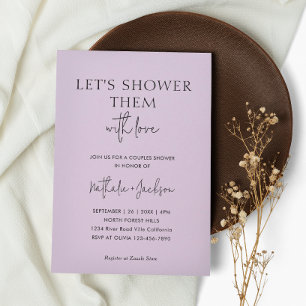 Let's Shower Them Lavender   Couple Shower Bridal Invitation