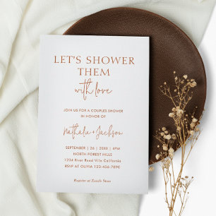 Let's Shower Them Terracotta Couple Shower Bridal Invitation