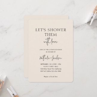Let's Shower Them With Love | Boho Shower Bridal Invitation