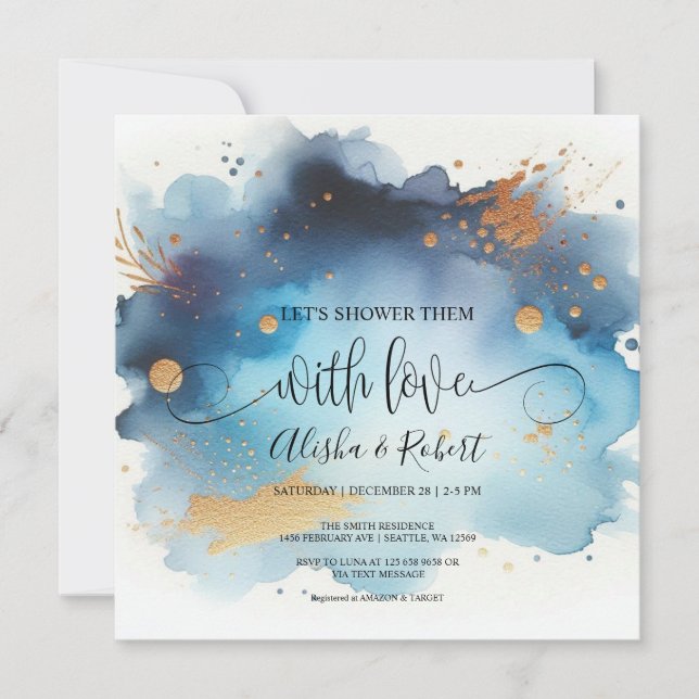  Let's Shower Them With Love Couples Shower invite (Front)