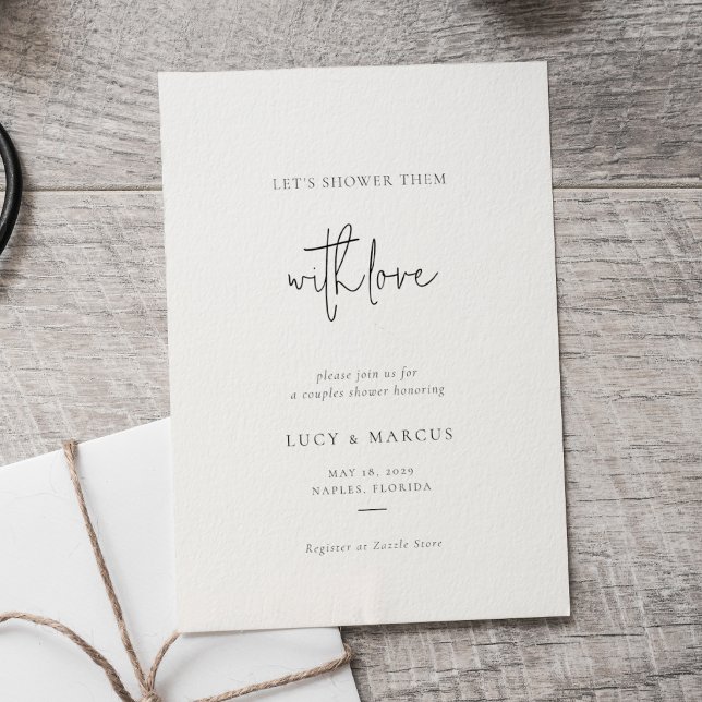 Let's Shower Them With Love Modern Couples Shower  Invitation (Creator Uploaded)