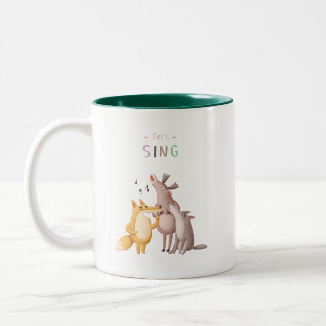 Let's Sing Woodland Animal Acapella Mug (Left)