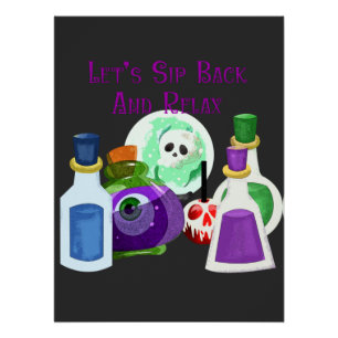 Let's Sip Back And Relax - Halloween Potions Poster
