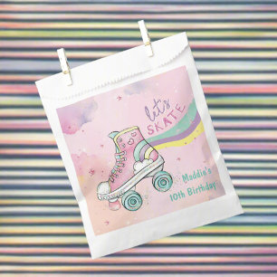 Let's Skate l Roller Skating party Girl Birthday Favour Bag