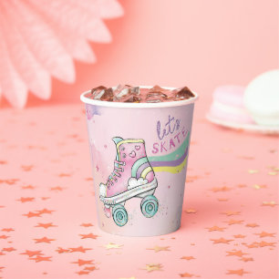 Let's Skate l Roller Skating Party Girl Birthday Paper Cups