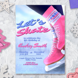 Lets Skate - Skate on Over - Winter Skate Party  Invitation
