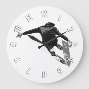 "Let's Skate" - Skateboarder Large Clock